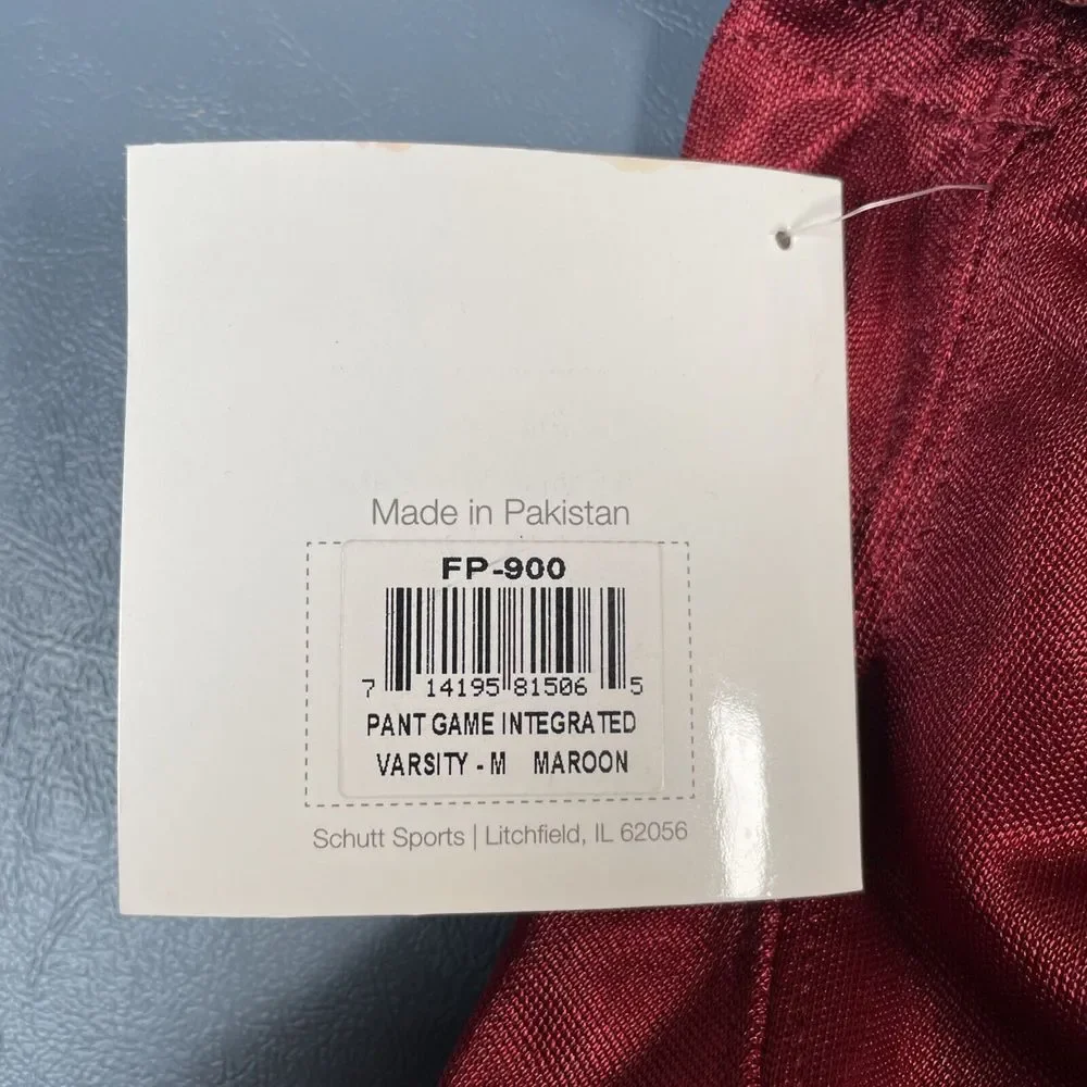 NWT Adams‎ Varsity All-in-one Integrated Padded Football Pants Sz Med Maroon